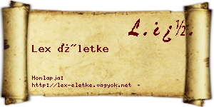 Lex Életke névjegykártya
